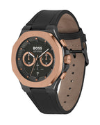 Hugo Boss Taper 1514089 45mm Men’s Chronograph Watch – Black Dial & Black Genuine Leather Strap
