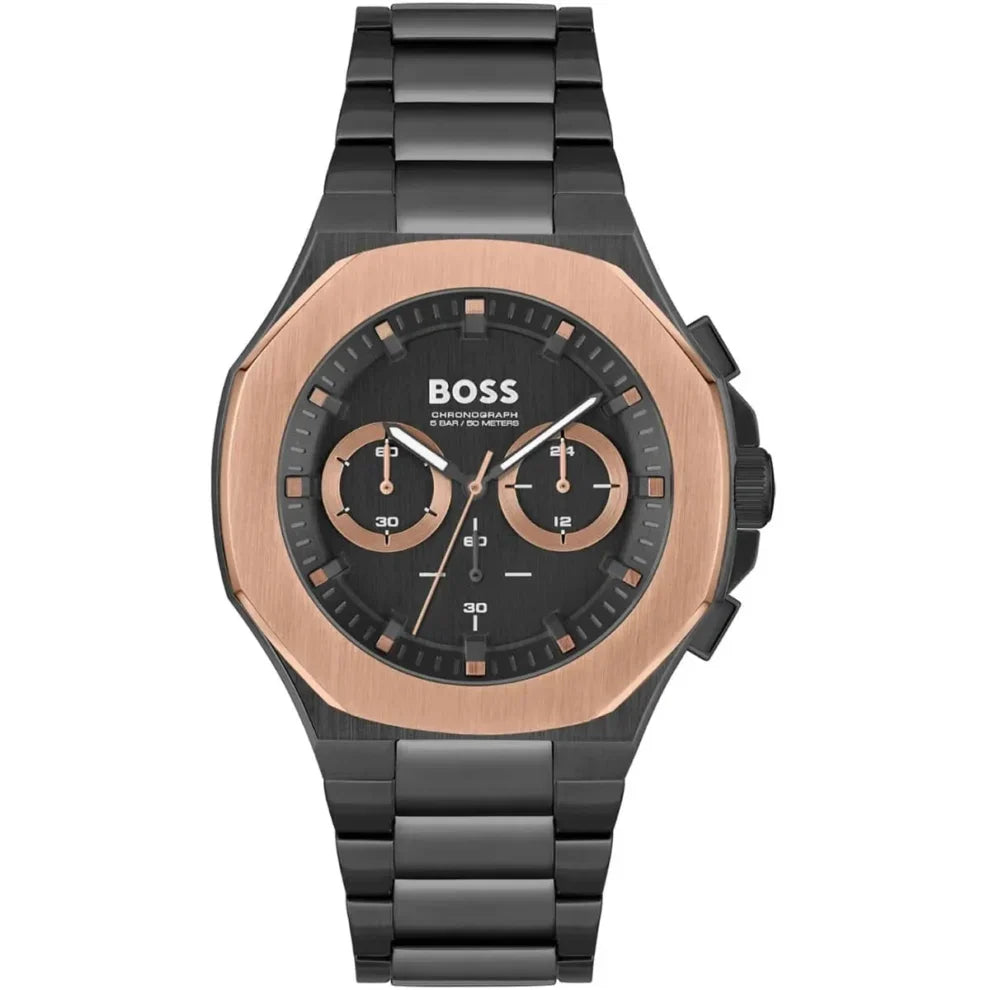 Hugo Boss Taper 1514090 45mm Men’s Chronograph Watch – Black Dial & Black Stainless Steel Link Bracelet