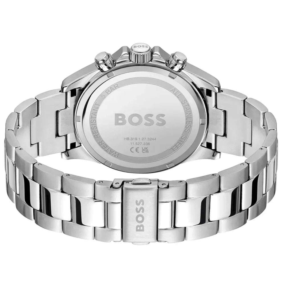 Hugo Boss Hero 1514217 43mm Men’s Chronograph Watch – Green Dial & Silver Stainless Steel Link Bracelet