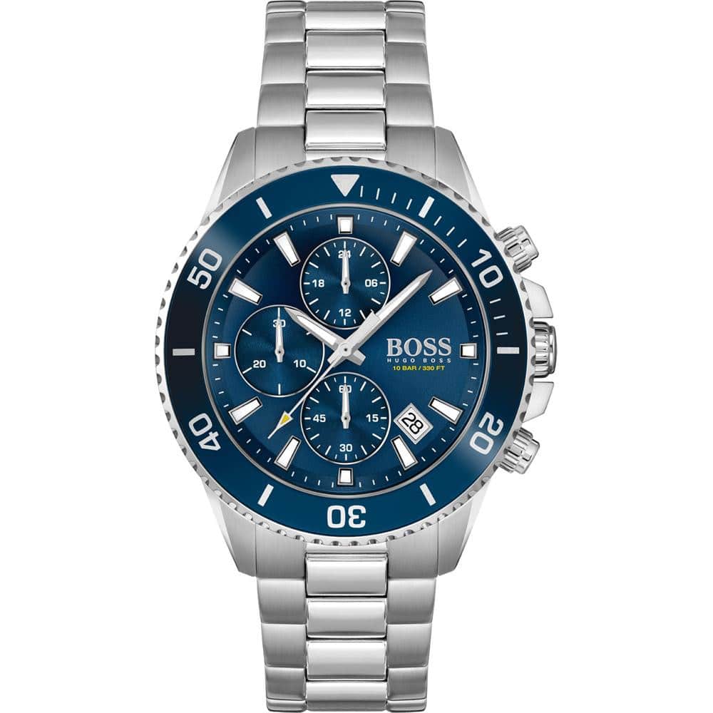 Hugo Boss Admiral 1513907 46mm Men’s Chronograph Watch – Blue Dial & Stainless Steel Bracelet