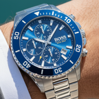 Hugo Boss Admiral 1513907 46mm Men’s Chronograph Watch – Blue Dial & Stainless Steel Bracelet