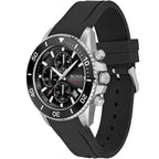 Hugo Boss Admiral 1513912 46mm Men’s Chronograph Watch – Black Dial & Black Silicone Strap