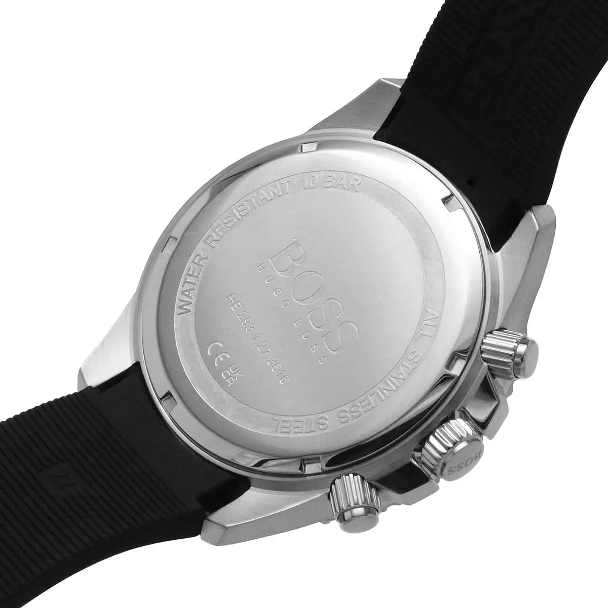 Hugo Boss Admiral 1513912 46mm Men’s Chronograph Watch – Black Dial & Black Silicone Strap