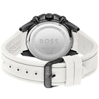 Hugo Boss Admiral 1513966 45mm Men’s Chronograph Watch – Black Dial & White Silicone Strap