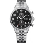Hugo Boss Aeroliner 1512446 44mm Men’s Chronograph Watch – Black Dial & Stainless Steel Bracelet