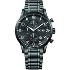 Hugo Boss Aeroliner 1513180 44mm Men’s Chronograph Watch – Black Dial & Stainless Steel Bracelet