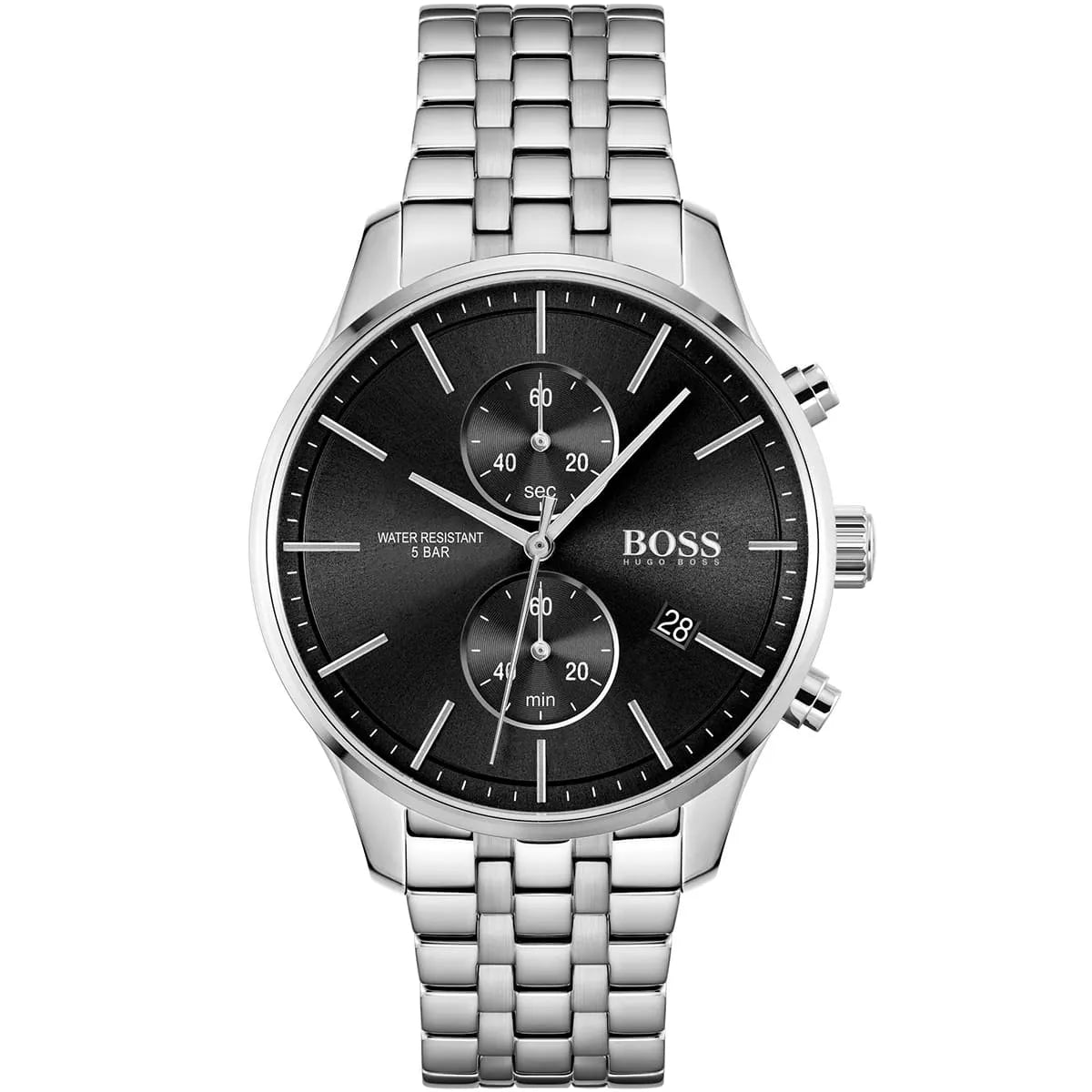 Hugo Boss Associate 1513869 42mm Men’s Chronograph Watch – Black Dial & Stainless Steel Bracelet