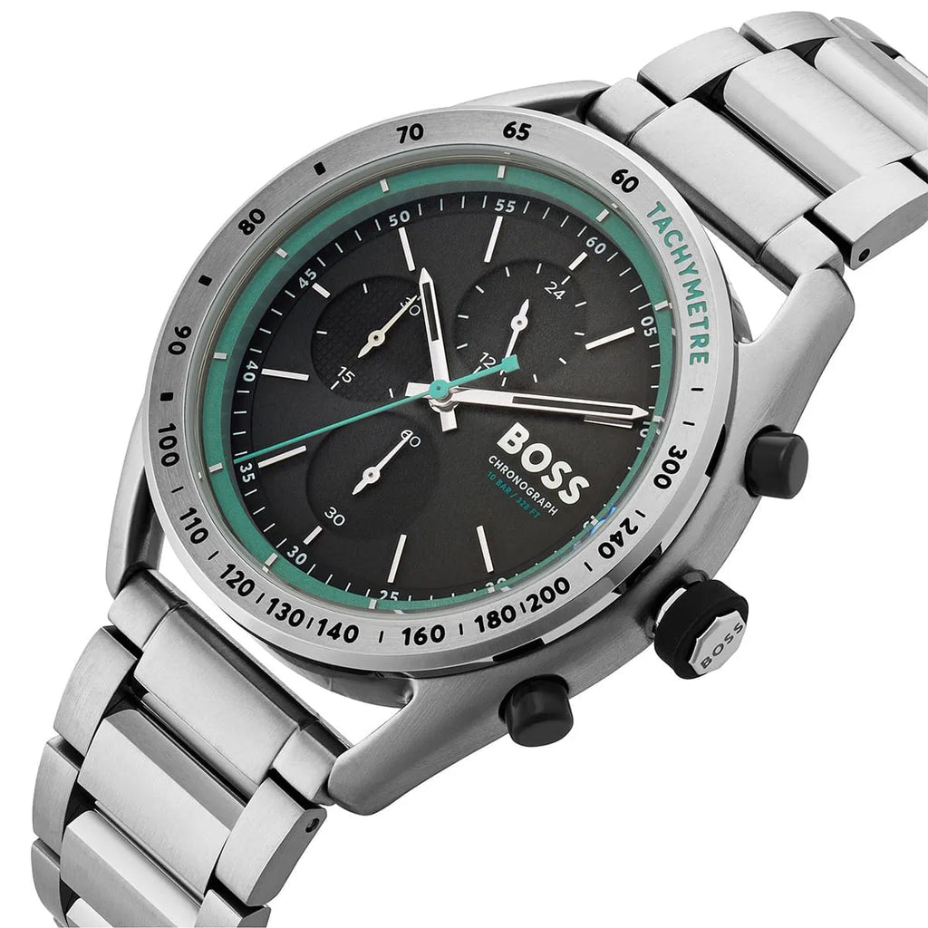 Hugo Boss Center Court 1514023 44mm Men’s Chronograph Watch – Black Dial & Silver-tone Link Bracelet