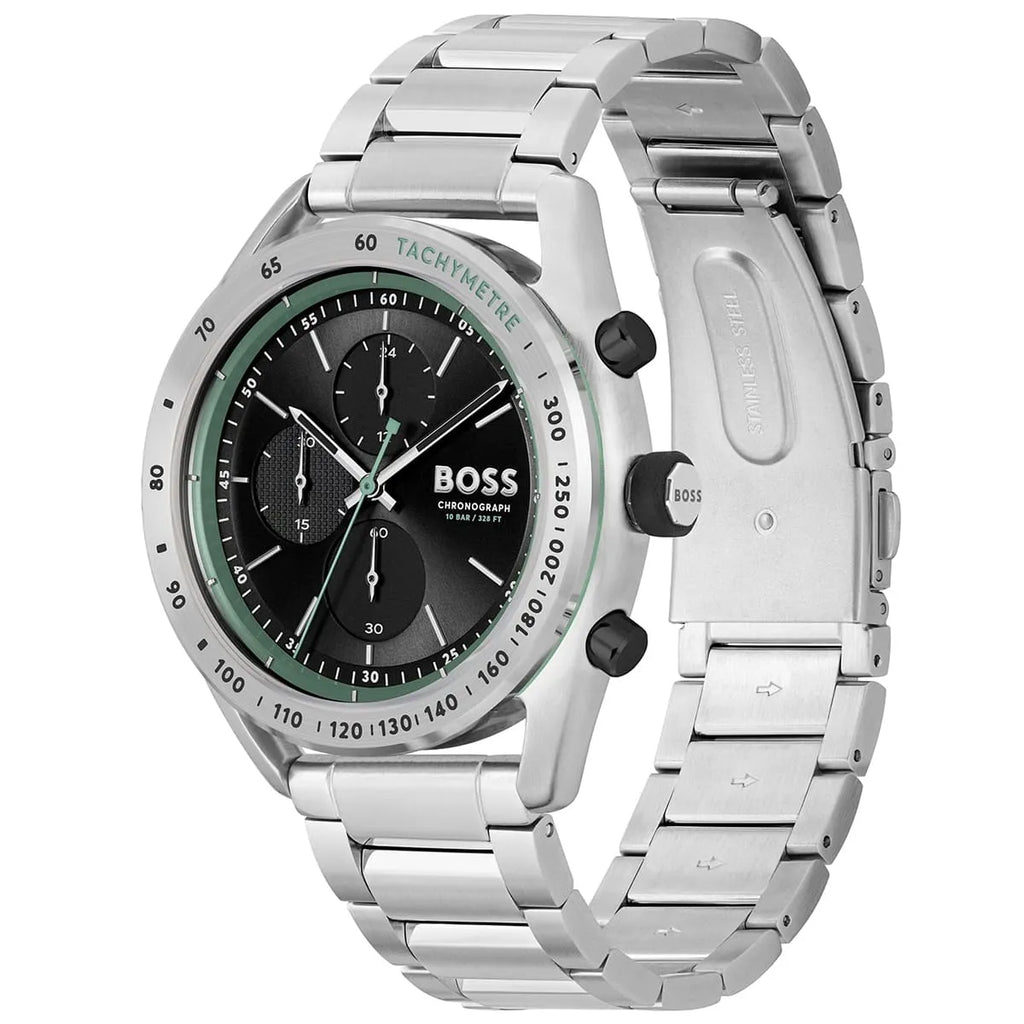 Hugo Boss Center Court 1514023 44mm Men’s Chronograph Watch – Black Dial & Silver-tone Link Bracelet