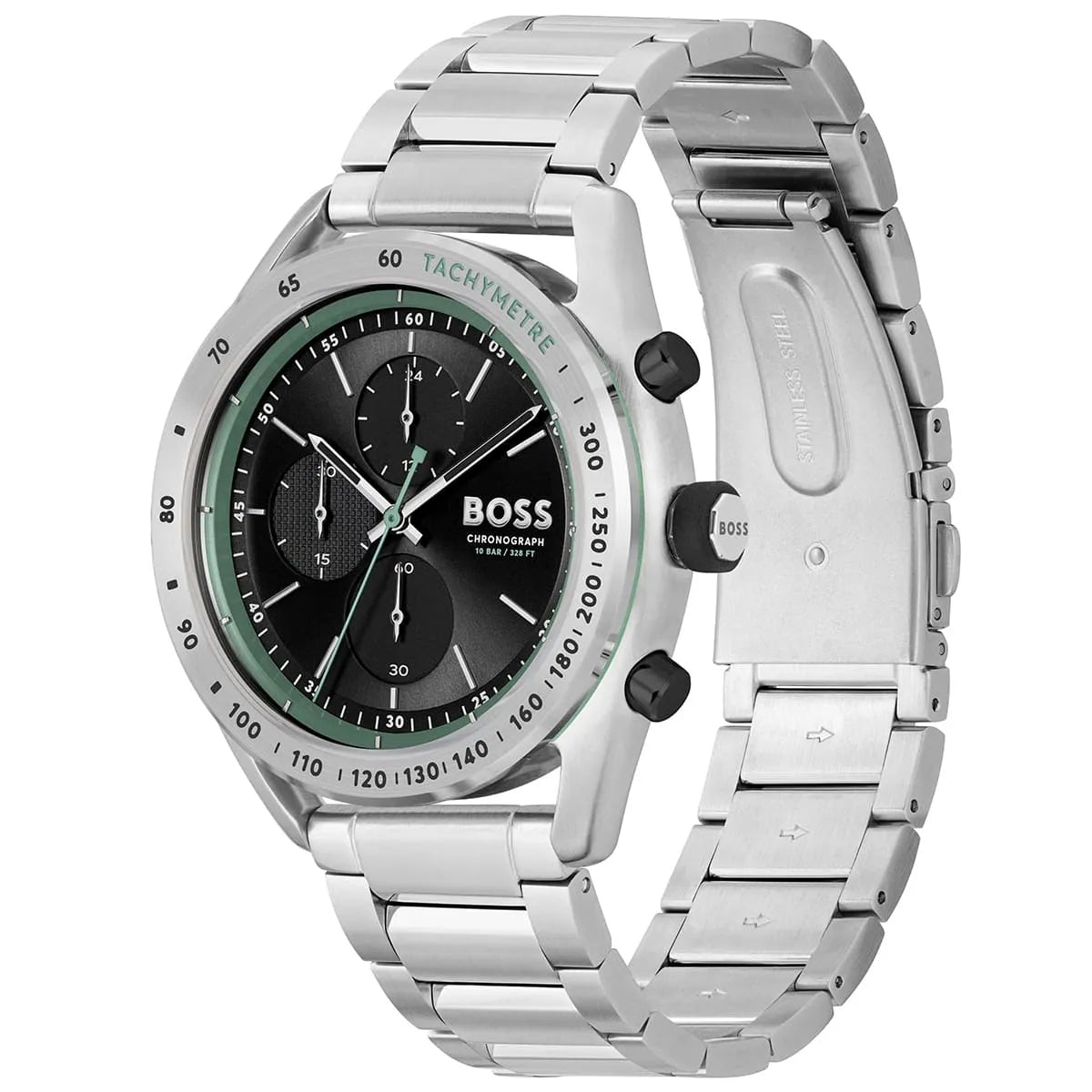 Hugo Boss Center Court 1514023 44mm Men’s Chronograph Watch – Black Dial & Silver-tone Link Bracelet