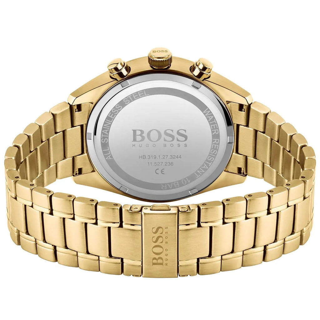 Hugo Boss Champion 1513848 44mm Men’s Chronograph Watch – Black Dial & Gold-tone Bracelet
