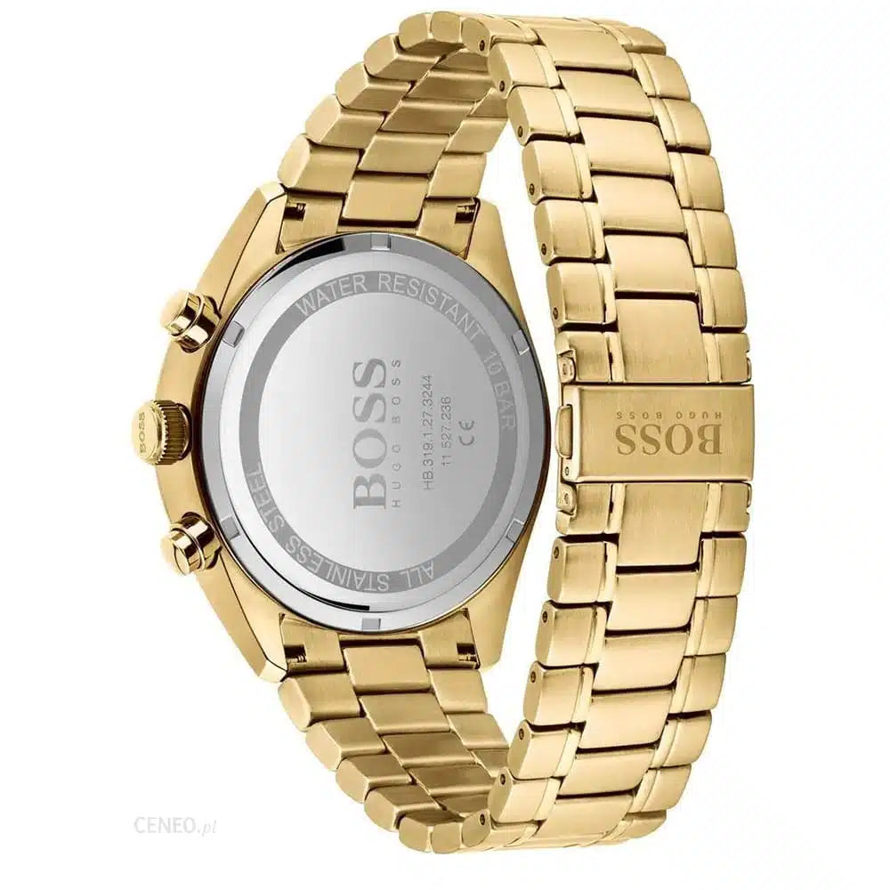 Hugo Boss Champion 1513848 44mm Men’s Chronograph Watch – Black Dial & Gold-tone Bracelet