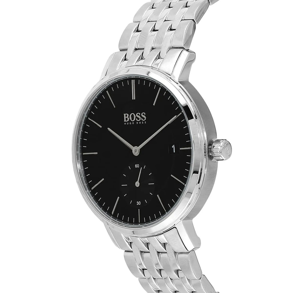 Hugo Boss Corporal 1513641 40mm Men’s Quartz Watch – Black Dial & Stainless Steel Bracelet