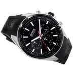 Hugo Boss Distinct 1513855 46mm Men’s Chronograph Watch – Black Honeycomb-Textured Dial & Black Silicone Strap