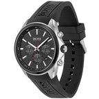 Hugo Boss Distinct 1513855 46mm Men’s Chronograph Watch – Black Honeycomb-Textured Dial & Black Silicone Strap