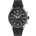 Hugo Boss Distinct 1513855 46mm Men’s Chronograph Watch – Black Honeycomb-Textured Dial & Black Silicone Strap