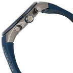 Hugo Boss Distinct 1513856 46mm Men’s Chronograph Watch – Dark Grey Honeycomb-Textured Dial & Blue Silicone Strap