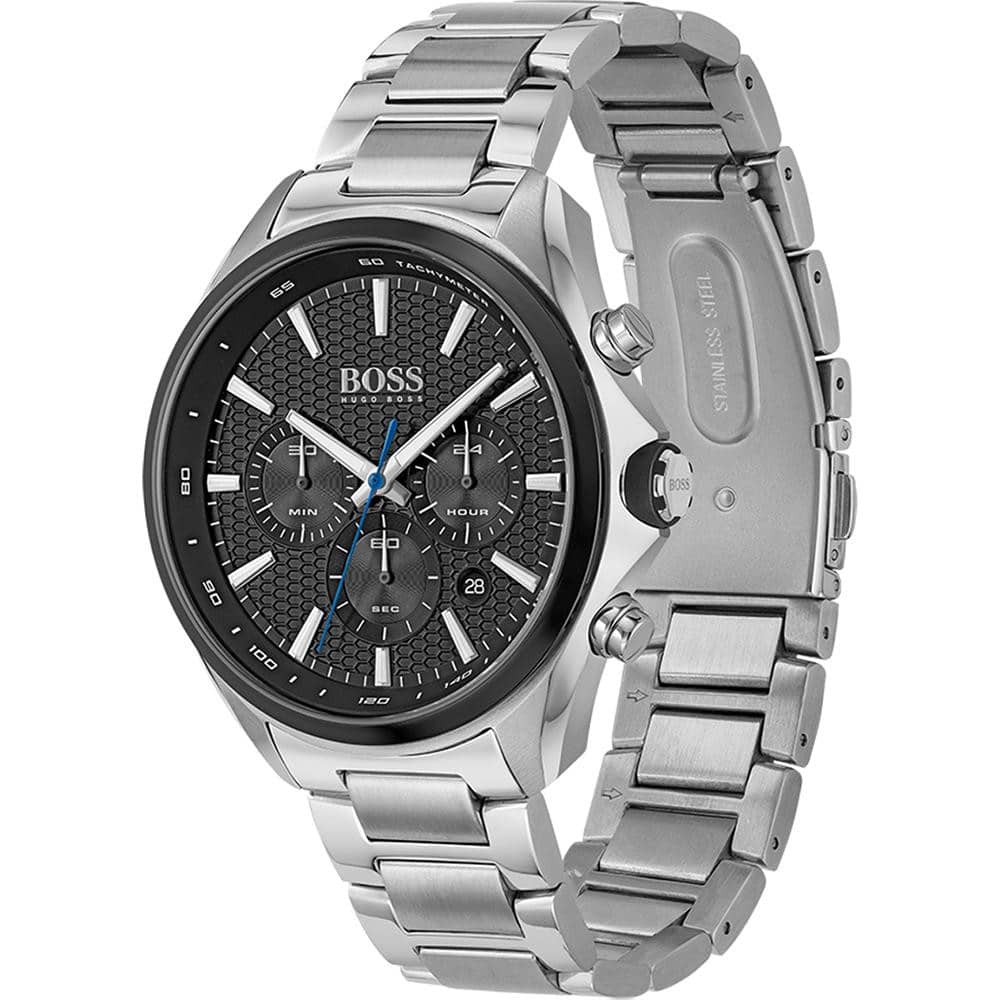 Hugo Boss Distinct 1513857 46mm Men’s Chronograph Watch – Black Dial & Stainless Steel Bracelet
