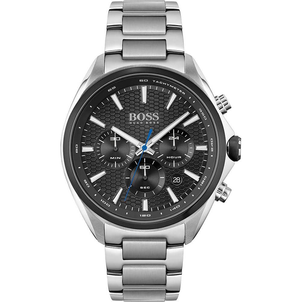 Hugo Boss Distinct 1513857 46mm Men’s Chronograph Watch – Black Dial & Stainless Steel Bracelet