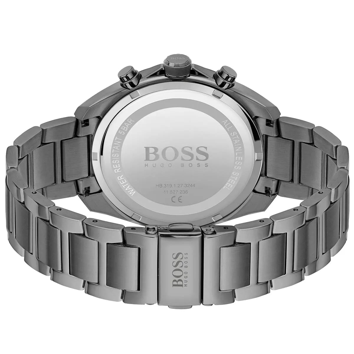 Hugo Boss Distinct 1513858 46mm Men’s Chronograph Watch – Grey Honeycomb-Textured Dial & Stainless Steel Bracelet