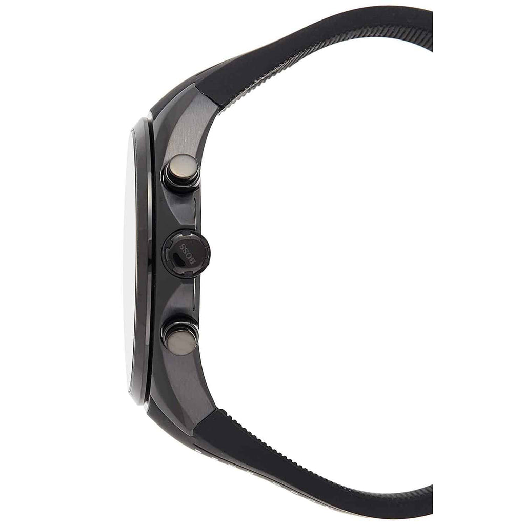Hugo Boss Distinct 1513859 46mm Men’s Chronograph Watch – Black Dial & Black Silicone Strap