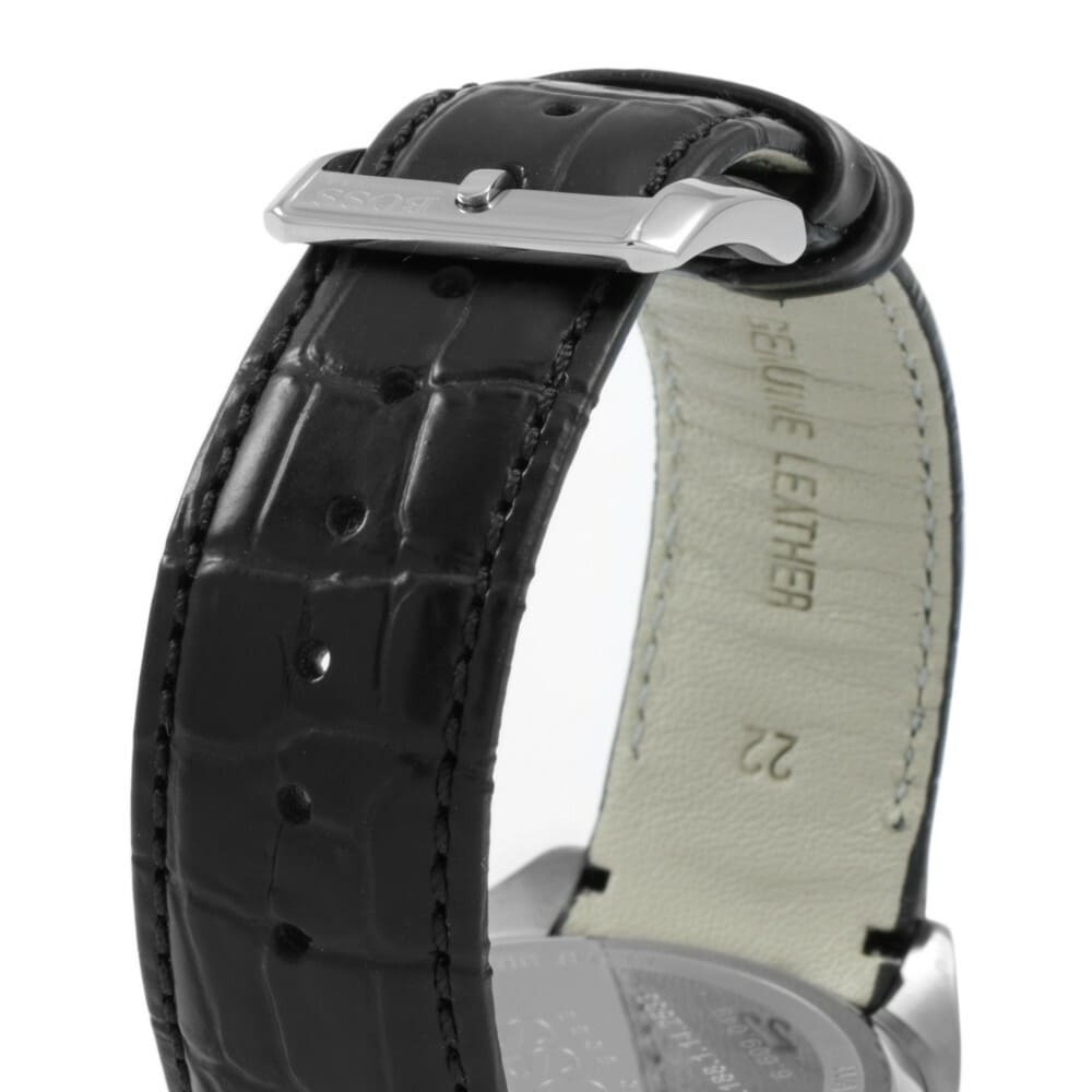 Hugo Boss Driver 1512879 44mm Men’s Chronograph Watch – Black Dial & Black Leather Strap