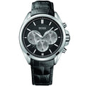 Hugo Boss Driver 1512879 44mm Men’s Chronograph Watch – Black Dial & Black Leather Strap