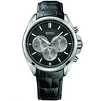 Hugo Boss Driver 1512879 44mm Men’s Chronograph Watch – Black Dial & Black Leather Strap