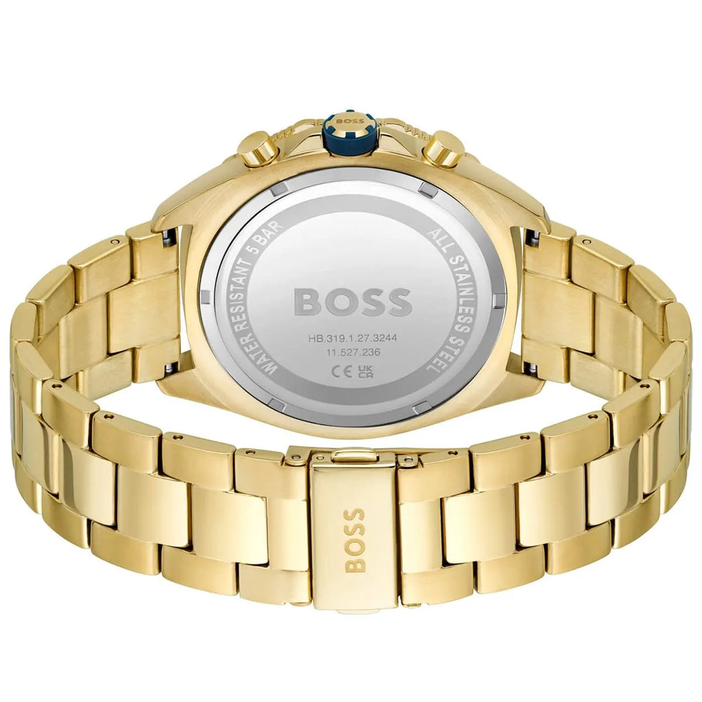 Hugo Boss Energy 1513973 44mm Men’s Chronograph Watch – Blue Dial & Gold-tone Link Bracelet