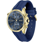Hugo Boss Globetrotter 1513822 46mm Men’s Chronograph Watch – Blue Dial & Blue Silicone Strap