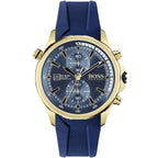Hugo Boss Globetrotter 1513822 46mm Men’s Chronograph Watch – Blue Dial & Blue Silicone Strap