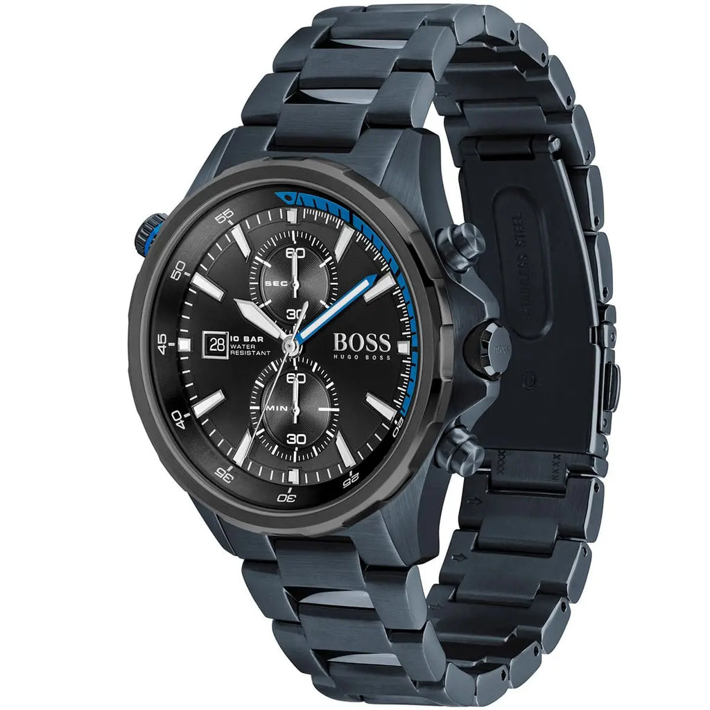 Hugo Boss Globetrotter 1513824 46mm Men’s Chronograph Watch – Black Dial & Stainless Steel Bracelet