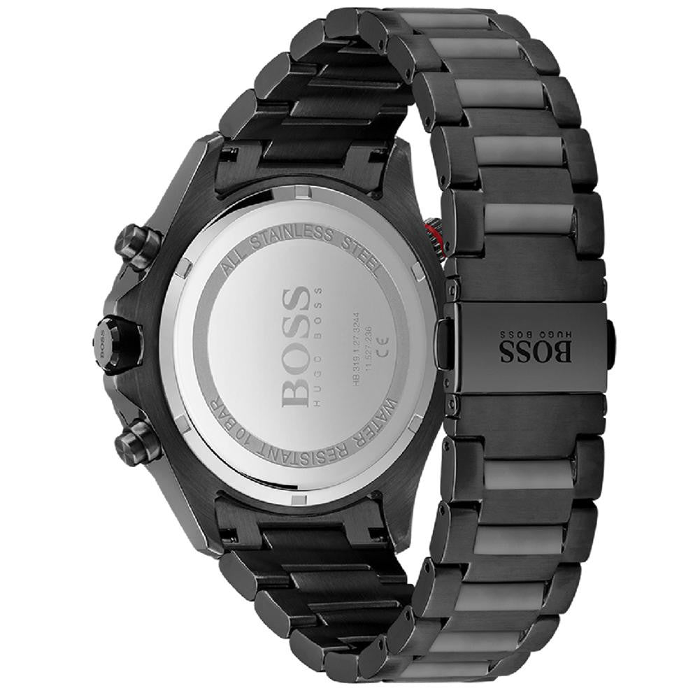 Hugo Boss Globetrotter 1513825 46mm Men’s Chronograph Watch – Black Dial & Stainless Steel Bracelet
