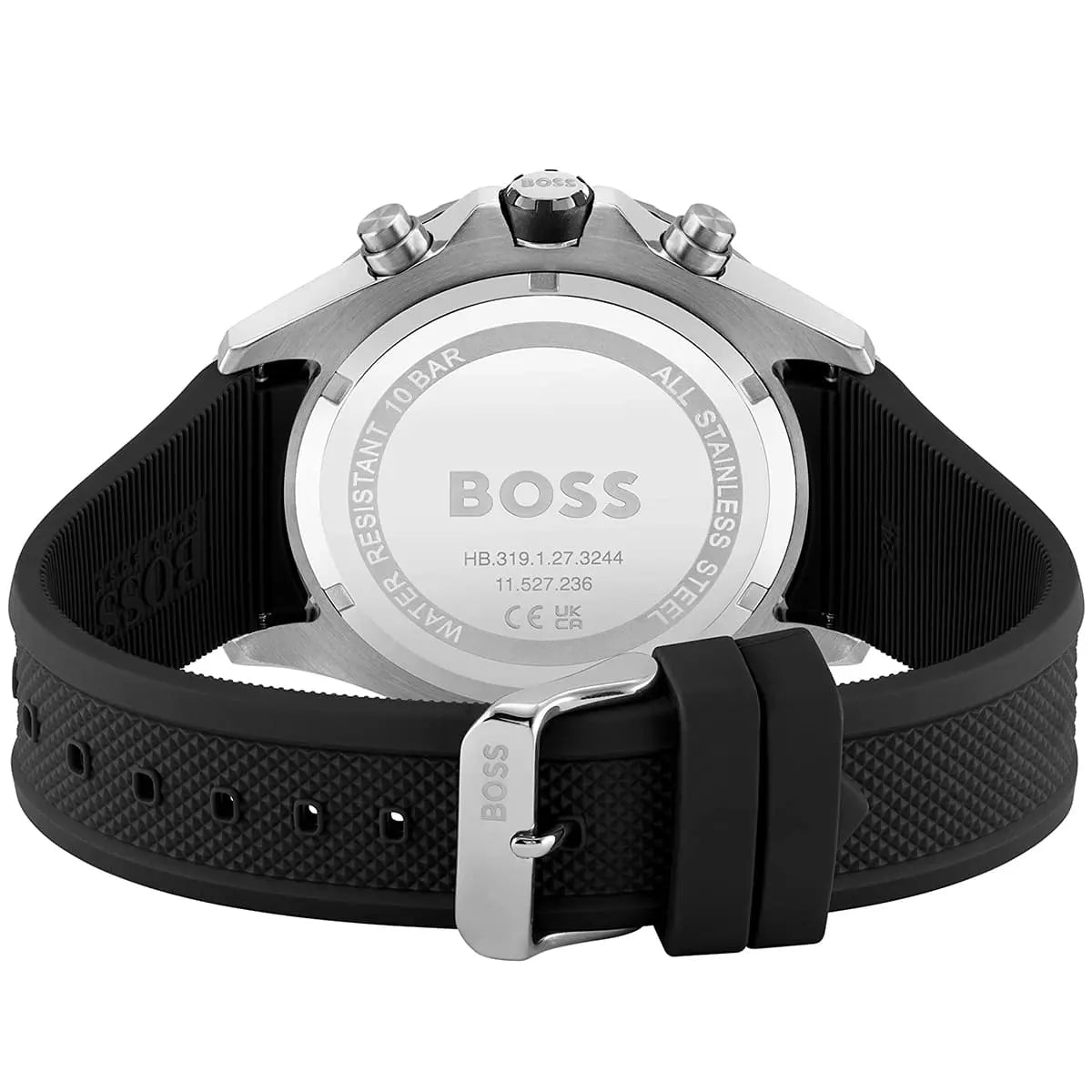 Hugo Boss Globetrotter 1513931 46mm Men’s Chronograph Watch – Grey Dial & Black Silicone Strap