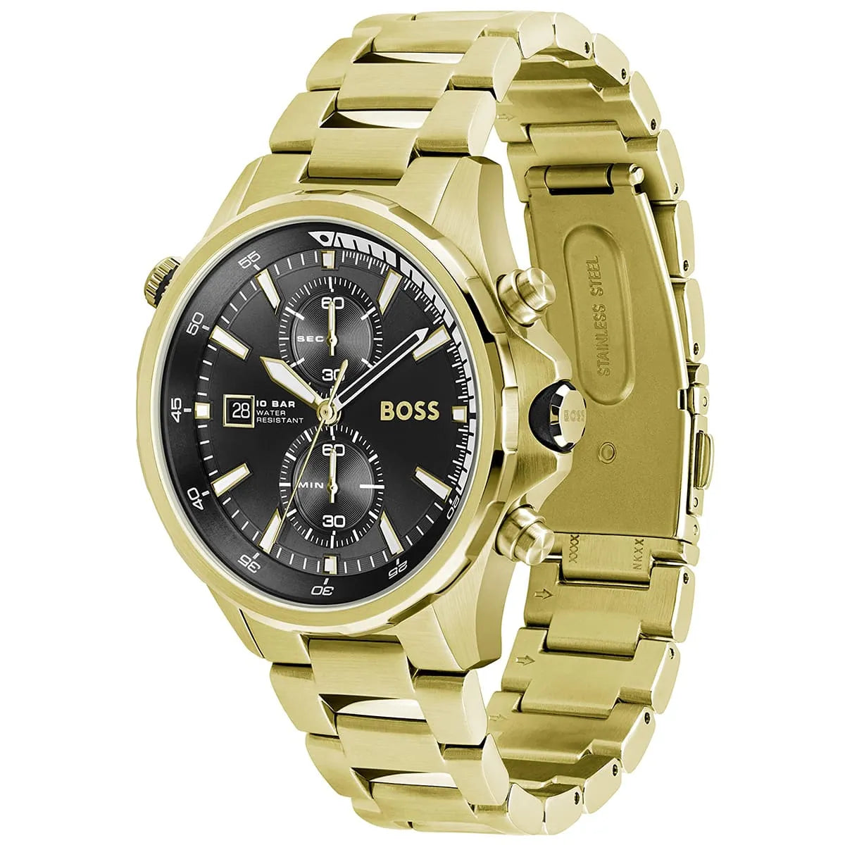 Hugo Boss Globetrotter 1513932 46mm Men’s Chronograph Watch – Black Dial & Stainless Steel Bracelet