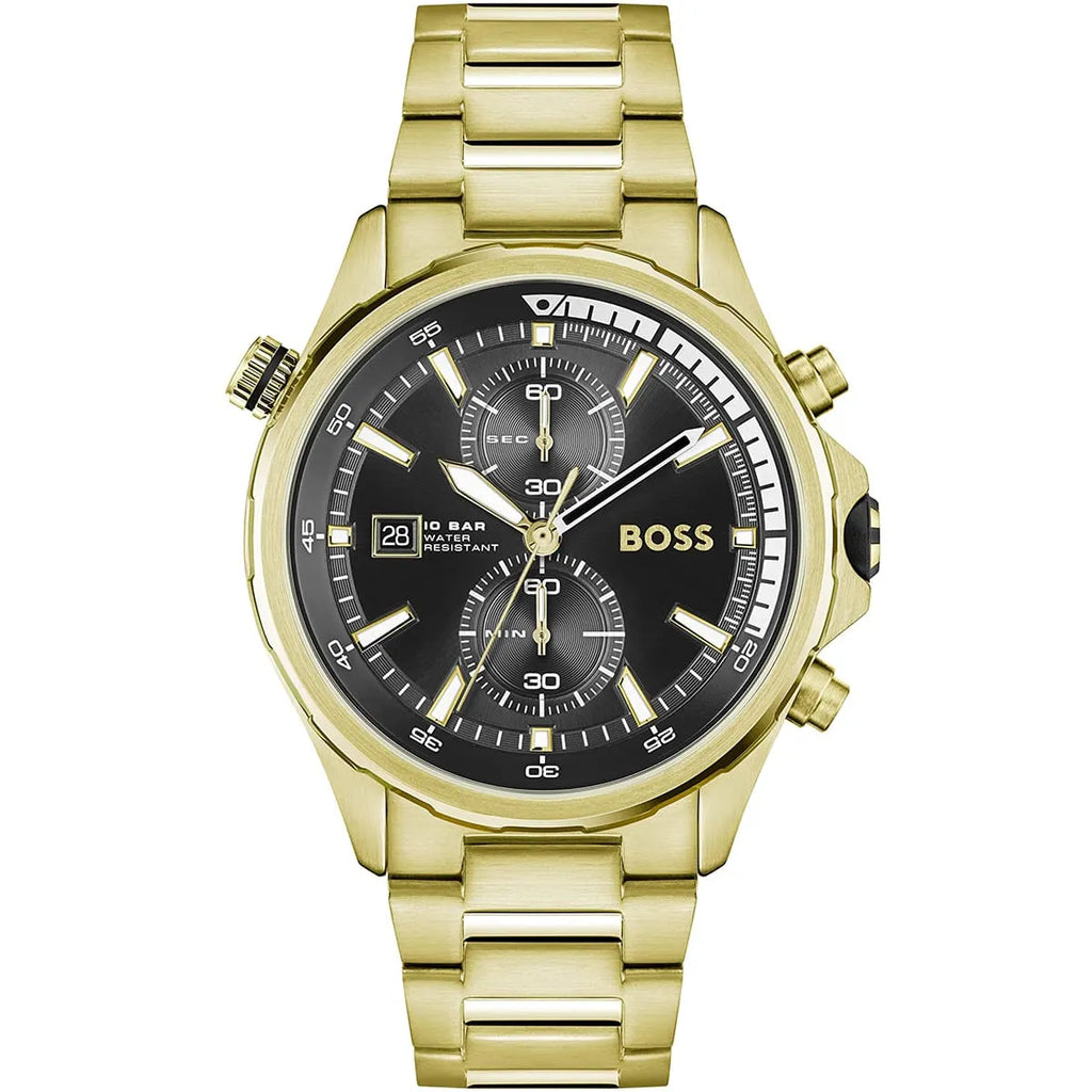 Hugo Boss Globetrotter 1513932 46mm Men’s Chronograph Watch – Black Dial & Stainless Steel Bracelet