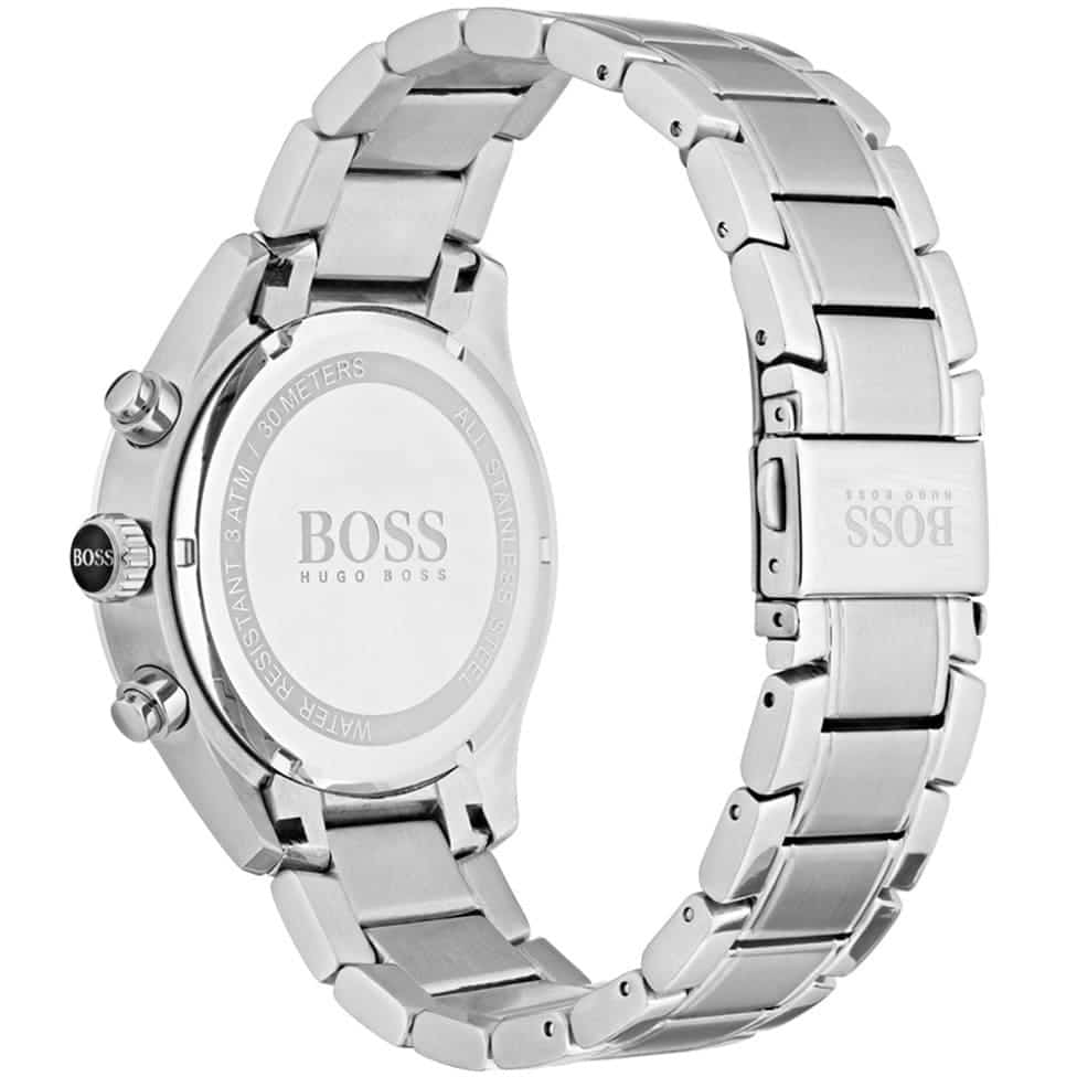 Hugo Boss Grand Prix 1513477 44mm Men’s Chronograph Watch – Black Dial & Silver Bracelet