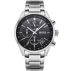 Hugo Boss Grand Prix 1513477 44mm Men’s Chronograph Watch – Black Dial & Silver Bracelet
