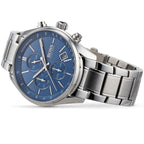 Hugo Boss Grand Prix 1513478 44mm Men’s Chronograph Watch – Blue Dial & Silver Stainless Steel Bracelet