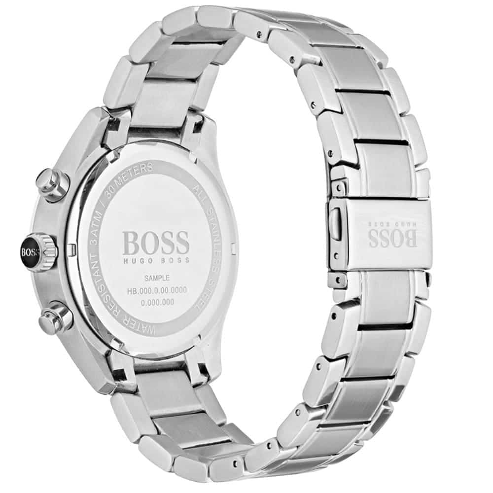 Hugo Boss Grand Prix 1513478 44mm Men’s Chronograph Watch – Blue Dial & Silver Stainless Steel Bracelet