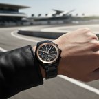 Hugo Boss Grand Prix 1513578 44mm Men’s Chronograph Watch – Black Dial & Stainless Steel Bracelet