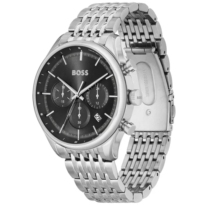 Hugo Boss Gregor 1514082 45mm Men’s Chronograph Watch – Black Dial & Stainless Steel Bracelet