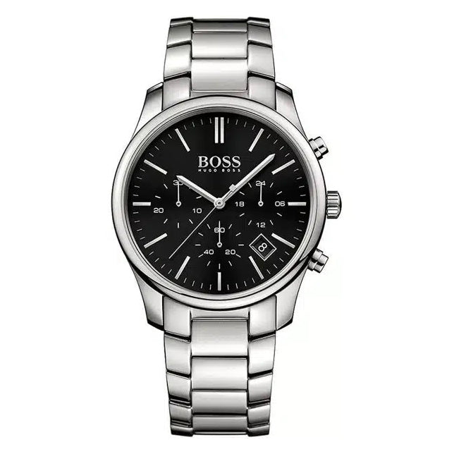 Hugo Boss Hero 1513433 44mm Men’s Chronograph Watch – Black Dial & Silver-tone Bracelet