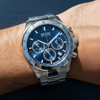 Hugo Boss Hero 1513755 45mm Men’s Chronograph Watch – Blue Dial & Stainless Steel Bracelet