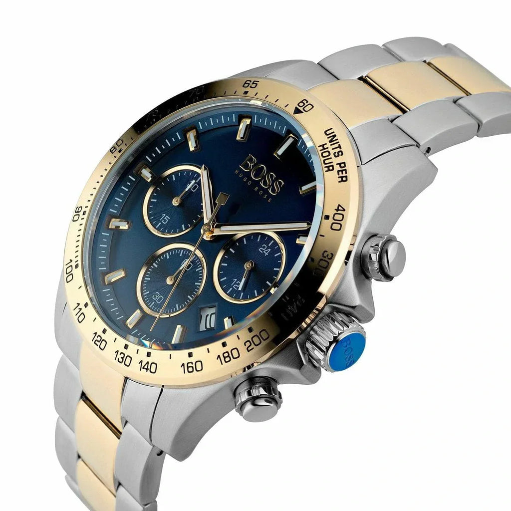 Hugo Boss Hero 1513767 45mm Men’s Chronograph Watch – Blue Dial & Stainless Steel Bracelet