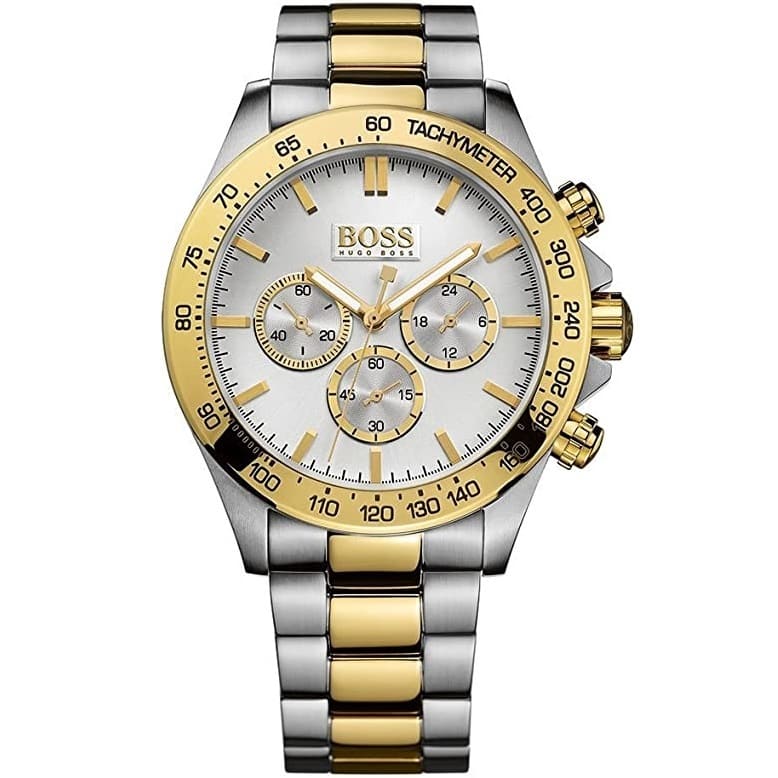 Hugo Boss Ikon 1512960 46mm Men’s Chronograph Watch – Silver Sunray Dial & Stainless Steel Bracelet