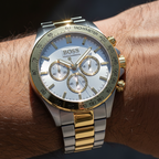 Hugo Boss Ikon 1512960 46mm Men’s Chronograph Watch – Silver Sunray Dial & Stainless Steel Bracelet
