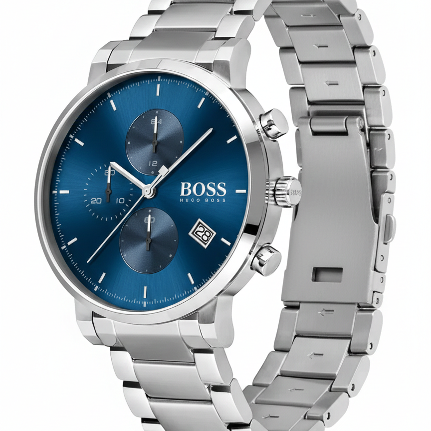 Hugo Boss Integrity 1513779 43mm Men’s Chronograph Watch – Blue Dial & Silver-tone Link Bracelet