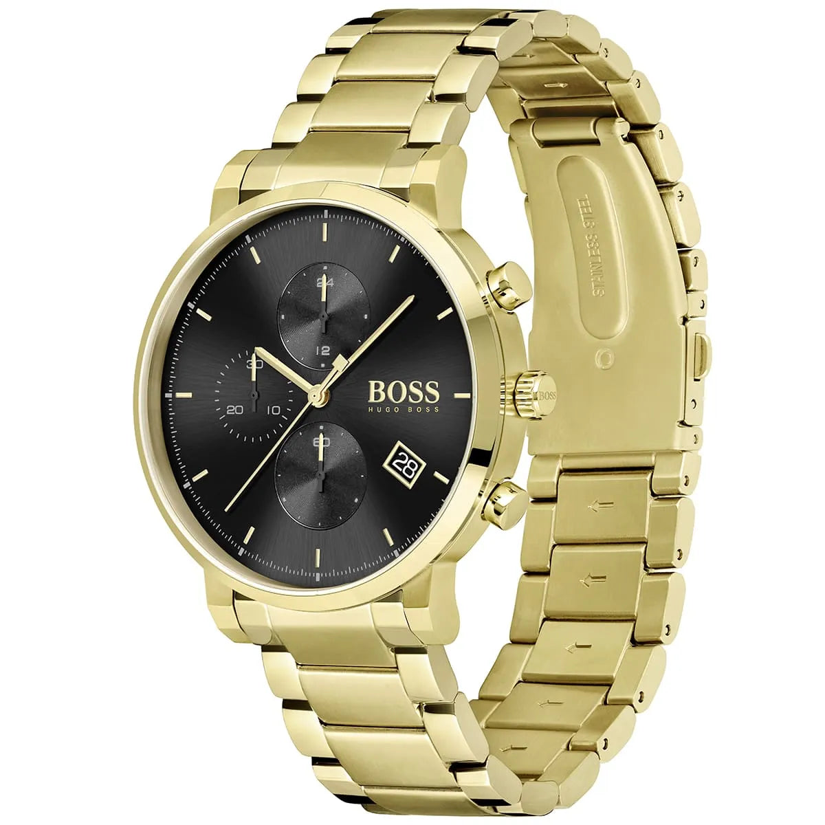Hugo Boss Integrity 1513781 43mm Men’s Chronograph Watch – Black Dial & Gold-tone Link Bracelet