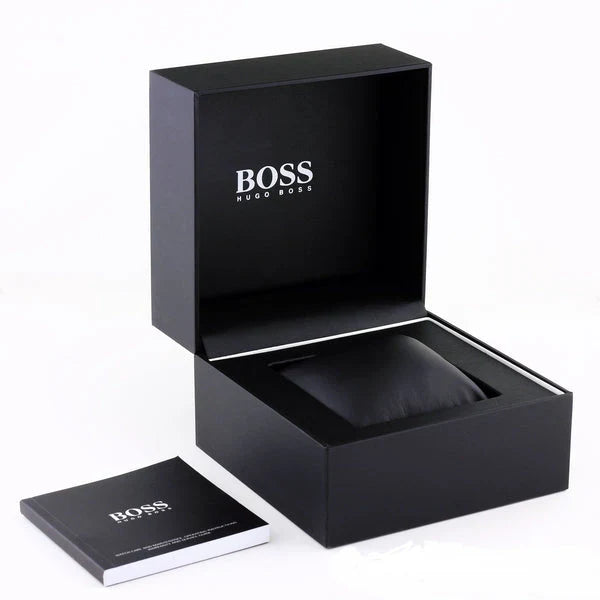 Hugo Boss Majesty 1502445 36mm Women’s Multifunction Quartz Watch – Silver Dial with Crystal Markers & Gold-Tone Stainless Steel Link Bracelet